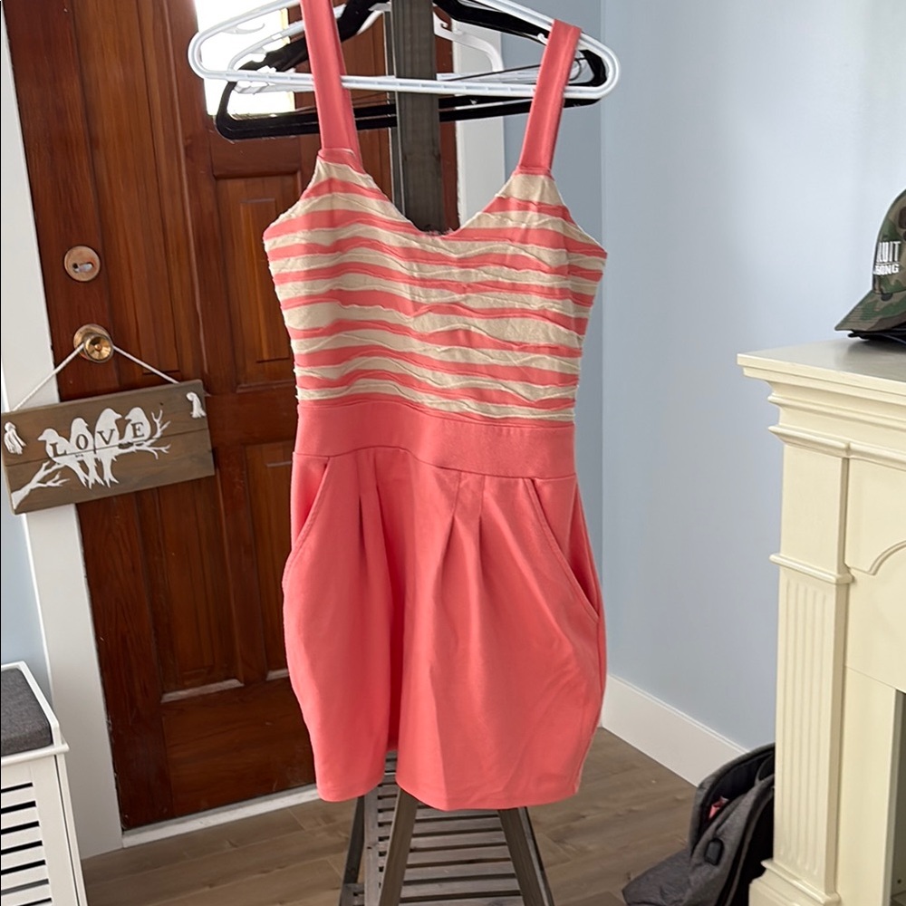 Guess Pink and Cream One Piece Swimsuit